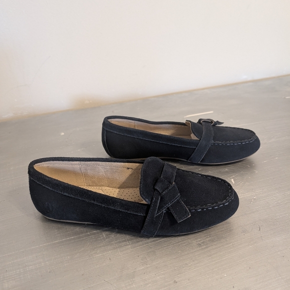 Lands End Navy Blue Suede Leather Slip On Loafer with Knot Accent Size 7 B US - Picture 7 of 15